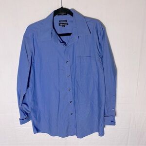 Boulevard Club Blue Pima Cotton Long Sleeve Button Up Shirt 16.5